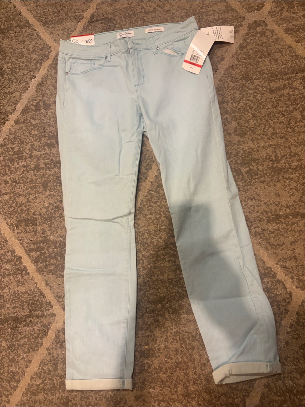 Jessica Simpson Light Blue Roll Cropped Skinny Jeans